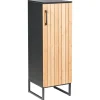 Beliani Badmöbel<Badezimmerschrank MISCANTI in Braun/Schwarz - (W) 30 x (H) 90 x (L) 30 cm