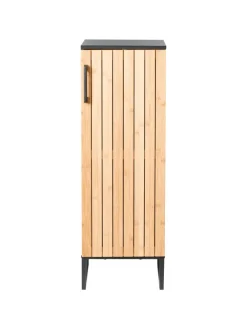 Beliani Badmöbel<Badezimmerschrank MISCANTI in Braun/Schwarz - (W) 30 x (H) 90 x (L) 30 cm