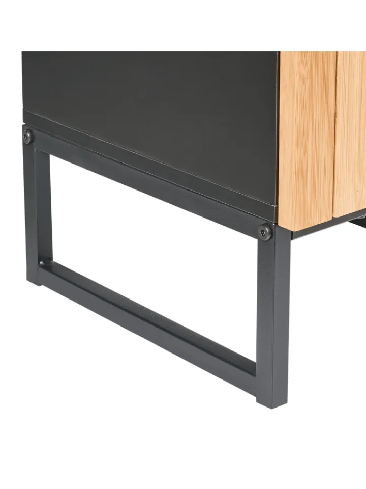 Beliani Badmöbel<Badezimmerschrank MISCANTI in Braun/Schwarz - (W) 30 x (H) 90 x (L) 30 cm