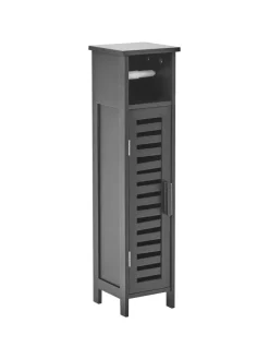 Beliani Badmöbel|Badezimmermöbel<Badezimmerschrank OLATHE in Schwarz - (W) 18 x (H) 72 x (L) 17 cm