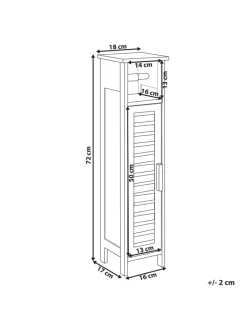 Beliani Badmöbel|Badezimmermöbel<Badezimmerschrank OLATHE in Schwarz - (W) 18 x (H) 72 x (L) 17 cm