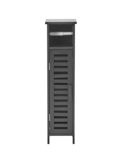 Beliani Badmöbel|Badezimmermöbel<Badezimmerschrank OLATHE in Schwarz - (W) 18 x (H) 72 x (L) 17 cm
