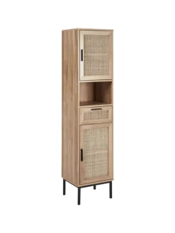 Beliani Badezimmermöbel<Badezimmerschrank ROSELL in /Braun - (W) 40 x (H) 165 x (L) 36 cm