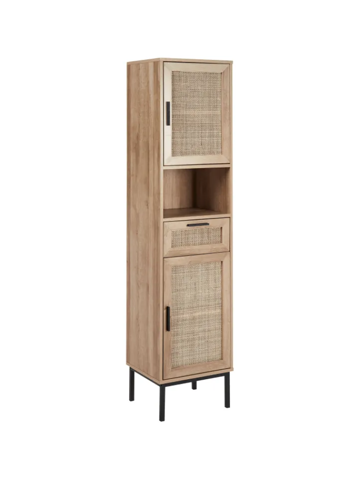 Beliani Badezimmermöbel<Badezimmerschrank ROSELL in /Braun - (W) 40 x (H) 165 x (L) 36 cm