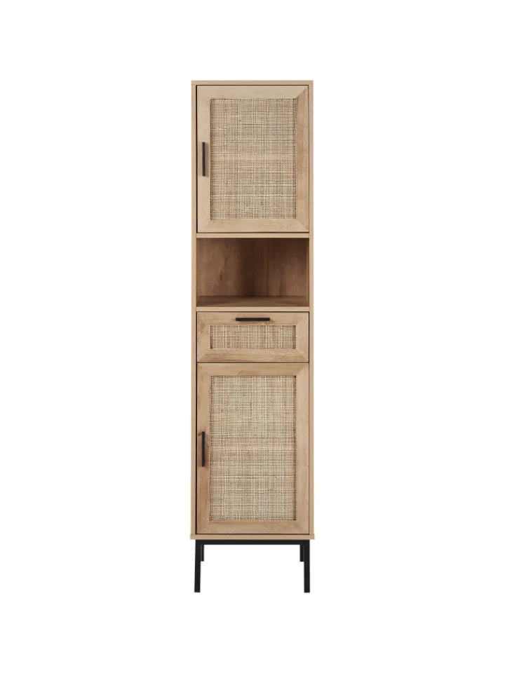 Beliani Badezimmermöbel<Badezimmerschrank ROSELL in /Braun - (W) 40 x (H) 165 x (L) 36 cm