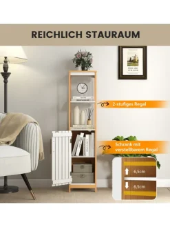 COSTWAY Badmöbel|Badezimmermöbel<Badezimmerschrank 30x30x129cm in Beige