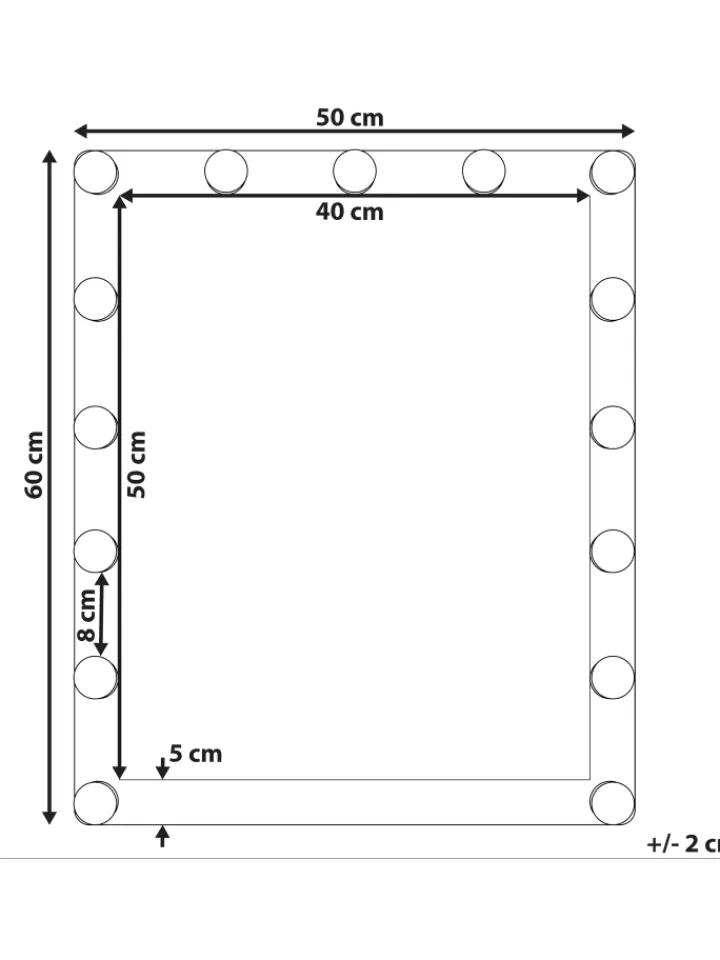 Beliani Spiegel<Badezimmerspiegel ODENAS in Weiß - (W) 50 x (H) 60 x (L) 2 cm