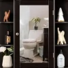COSTWAY Badmöbel<Badezimmerspiegelschrank in Braun