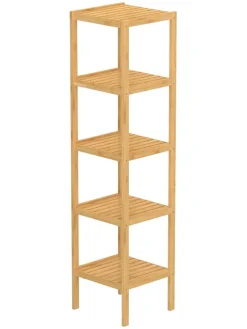 Schütte Badmöbel|Badezimmermöbel<Badezimmer-Standregal in Hellbraun - (B)33 x (H)140 x (T)33 cm