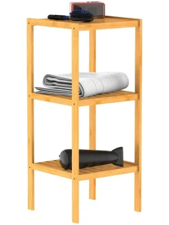 Schütte Badezimmermöbel|Badmöbel<Badezimmer-Standregal in Hellbraun - (B)33 x (H)80 x (T)33 cm