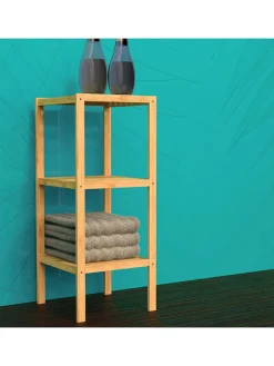 Schütte Badezimmermöbel|Badmöbel<Badezimmer-Standregal in Hellbraun - (B)33 x (H)80 x (T)33 cm