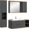 xonox.home Badezimmermöbel<Badkombination (B/H/T: 185x160x48 cm) in anthrazit grau