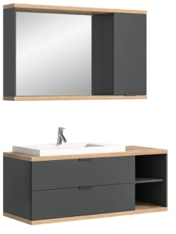 xonox.home Badezimmermöbel<Badkombination (B/H/T: 130x160x48 cm) in anthrazit grau