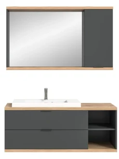 xonox.home Badezimmermöbel<Badkombination (B/H/T: 130x160x48 cm) in anthrazit grau