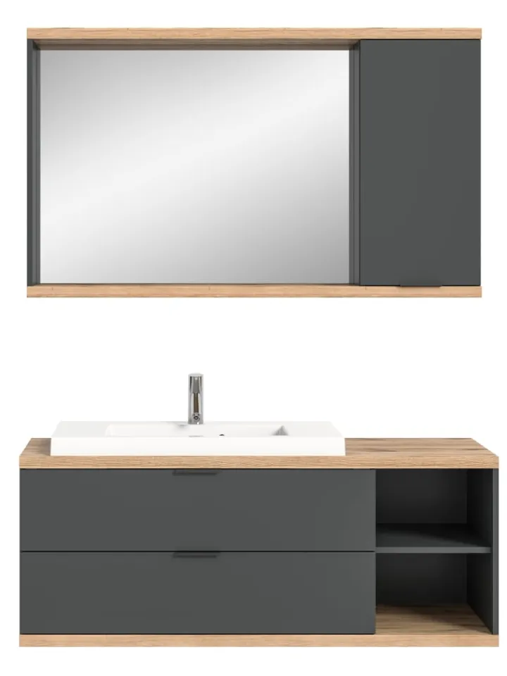 xonox.home Badezimmermöbel<Badkombination (B/H/T: 130x160x48 cm) in anthrazit grau