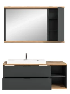 xonox.home Badezimmermöbel<Badkombination (B/H/T: 130x160x48 cm) in anthrazit grau