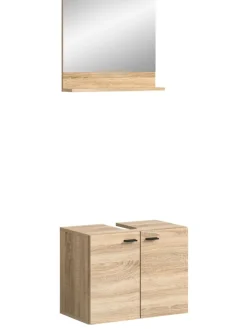 xonox.home Badezimmermöbel<Badkombination in Eiche Sonoma Nachbildung - (B) 57 x (H) 186 x (T) 33