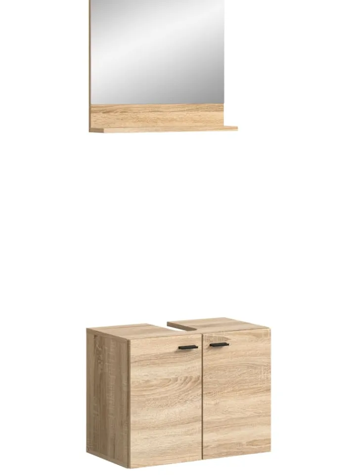 xonox.home Badezimmermöbel<Badkombination in Eiche Sonoma Nachbildung - (B) 57 x (H) 186 x (T) 33