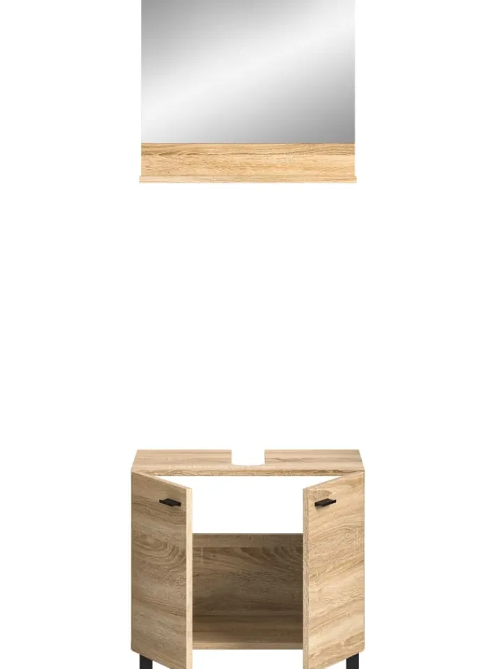 xonox.home Badezimmermöbel<Badkombination in Eiche Sonoma Nachbildung - (B) 57 x (H) 186 x (T) 33