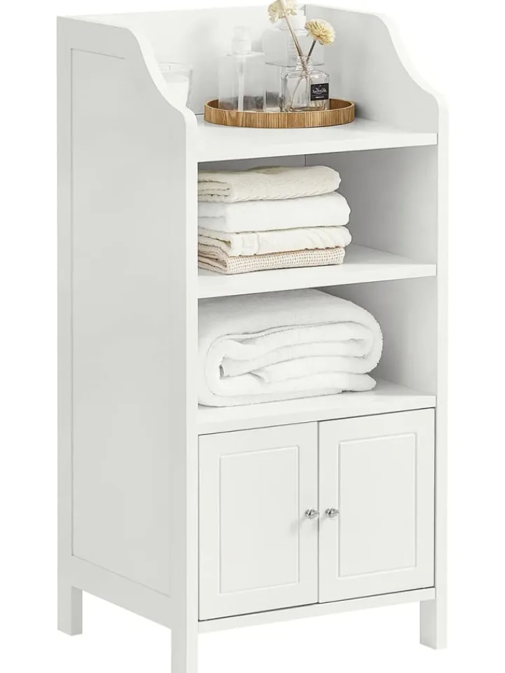 SoBuy Regale & Schränke<Badkommode in Weiß - (B)41 x (H)86 x (T)36cm
