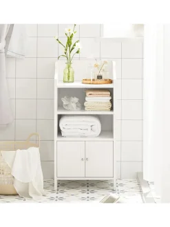 SoBuy Regale & Schränke<Badkommode in Weiß - (B)41 x (H)86 x (T)36cm