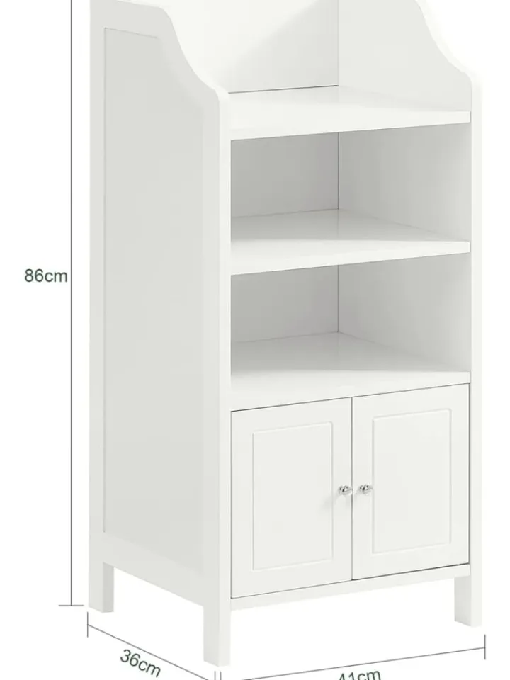 SoBuy Regale & Schränke<Badkommode in Weiß - (B)41 x (H)86 x (T)36cm
