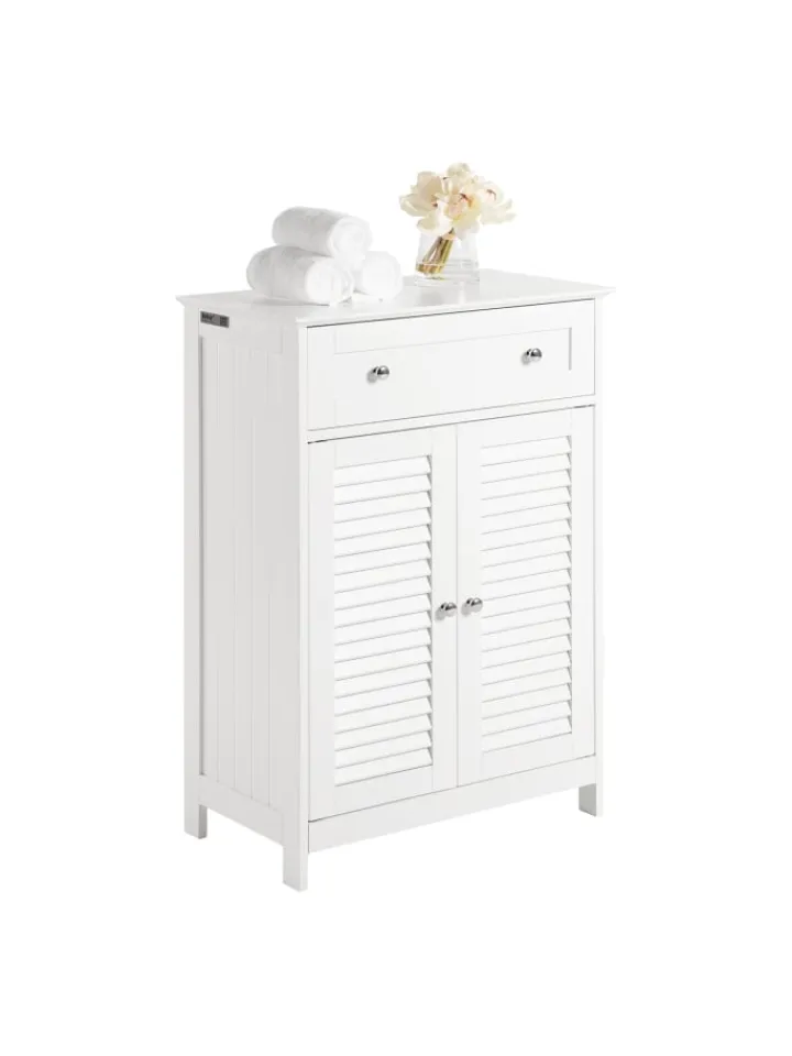 SoBuy Badezimmermöbel<Badkommode in Weiß - (B)60 x (H)87 x (T)35cm