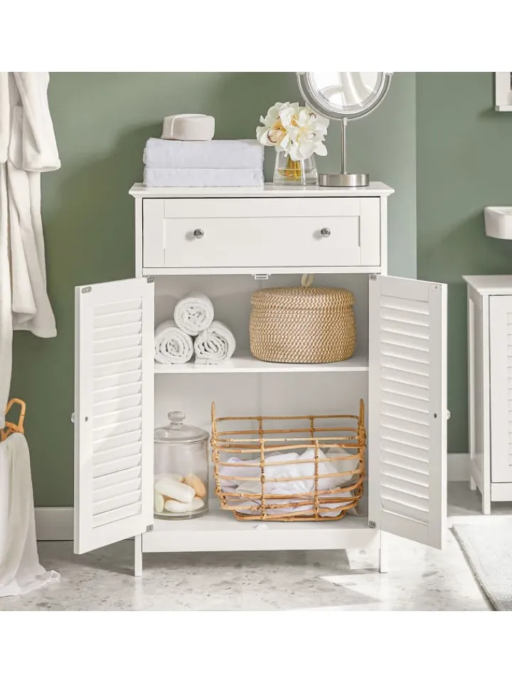 SoBuy Badezimmermöbel<Badkommode in Weiß - (B)60 x (H)87 x (T)35cm