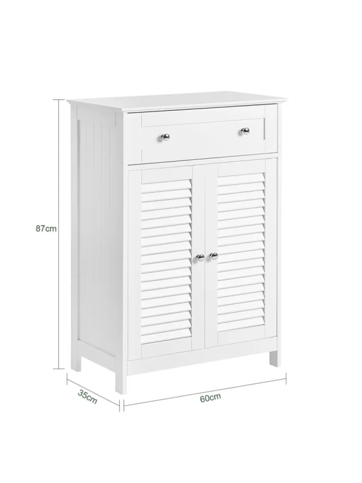 SoBuy Badezimmermöbel<Badkommode in Weiß - (B)60 x (H)87 x (T)35cm