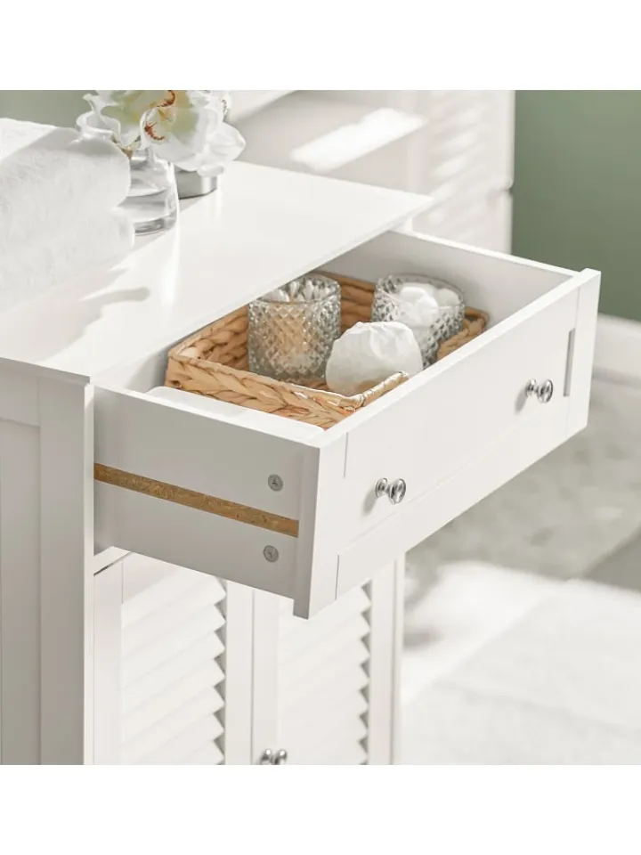 SoBuy Badezimmermöbel<Badkommode in Weiß - (B)60 x (H)87 x (T)35cm