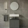 KADIMA DESIGN Badezimmermöbel<Badmöbel Set 2-tlg. Waschbeckunterschrank, Runder Spiegel, Badset in Graphit