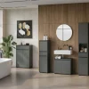 KADIMA DESIGN Badezimmermöbel<Badmöbel Set 5-tlg. XXL Badschrank Unterschrank Badkommode Badset in Graphit
