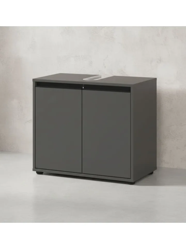 KADIMA DESIGN Badezimmermöbel<Badmöbel Set 5-tlg. XXL Badschrank Unterschrank Badkommode Badset in Graphit