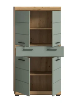 xonox.home Badezimmermöbel|Badmöbel<Badmidischrank in Artisan Eiche/Salbei - (B) 74 x (H) 141 x (T) 31