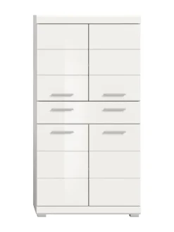 xonox.home Badmöbel|Badezimmermöbel<Badmidischrank in weiß/weiß hochglanz - (B) 74 x (H) 141 x (T) 31