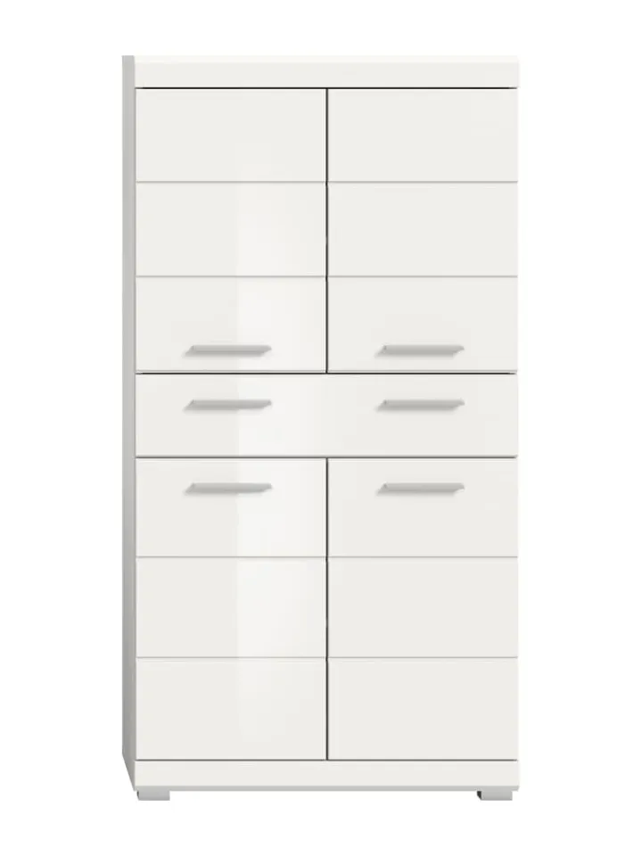xonox.home Badmöbel|Badezimmermöbel<Badmidischrank in weiß/weiß hochglanz - (B) 74 x (H) 141 x (T) 31
