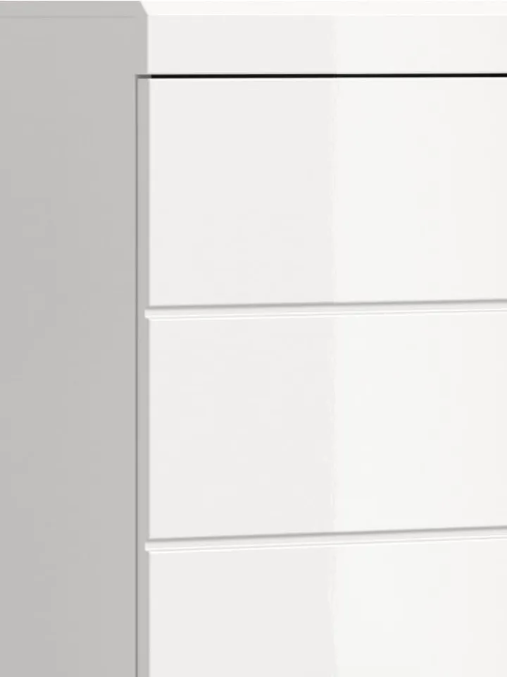 xonox.home Badmöbel|Badezimmermöbel<Badmidischrank in weiß/weiß hochglanz - (B) 74 x (H) 141 x (T) 31