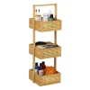 relaxdays Badezimmermöbel<Badregal in Natur - (B)27 x (H)83 x (T)26 cm