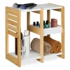 relaxdays Badmöbel<Badregal in Natur/ Weiß - (B)34 x (H)35 x (T)20 cm