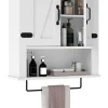COSTWAY Badmöbel|Badezimmermöbel<Badschrank hängend 60 x 20 x 72,5 cm in Weiß