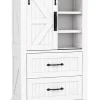 COSTWAY Badmöbel|Badezimmermöbel<Badschrank Holz 105cm in Weiß
