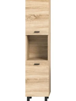 xonox.home Badezimmermöbel<Badschrank in Eiche Sonoma Nachbildung - (B) 30 x (H) 125 x (T) 29
