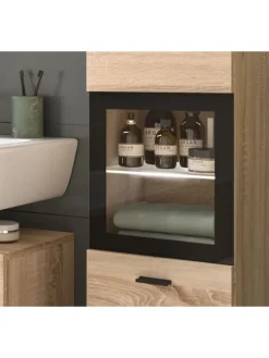 xonox.home Badezimmermöbel<Badschrank in Eiche Sonoma Nachbildung - (B) 30 x (H) 125 x (T) 29