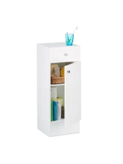 relaxdays Badmöbel<Badschrank in Weiß - (B)30,5 x (H)80 x (T)30,5 cm