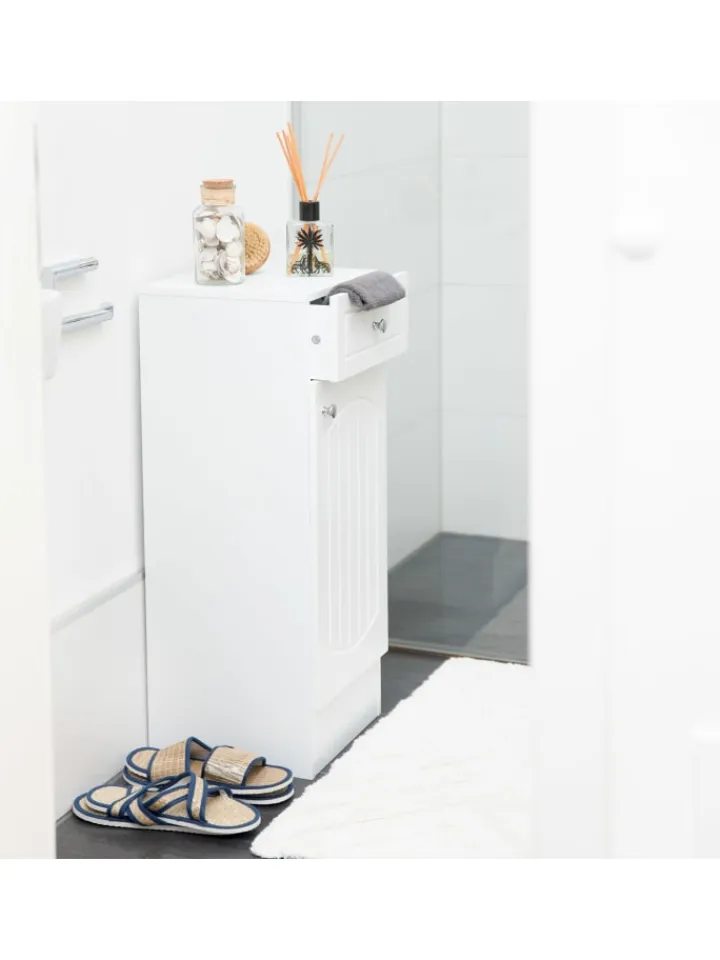 relaxdays Badmöbel<Badschrank in Weiß - (B)30,5 x (H)80 x (T)30,5 cm