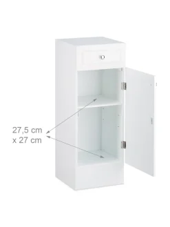 relaxdays Badmöbel<Badschrank in Weiß - (B)30,5 x (H)80 x (T)30,5 cm