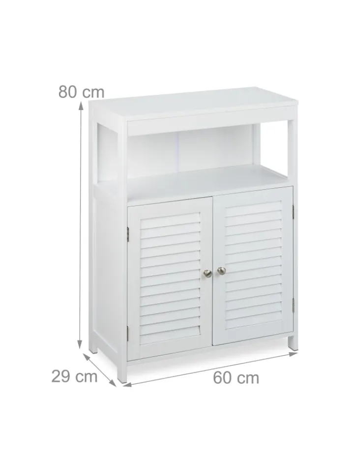 relaxdays Badmöbel<Badschrank in Weiß - (B)60 x (H)80 x (T)29 cm