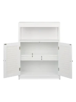 relaxdays Badmöbel<Badschrank in Weiß - (B)60 x (H)80 x (T)29 cm