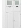 COSTWAY Badezimmermöbel|Badmöbel<Badschrank mit 2 Schubladen in Weiß