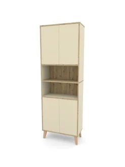 Phoenix Group AG Badmöbel<Badschrank MORENA mit 4 Türen und 2 offenen Fächern, Cashmere/Eiche